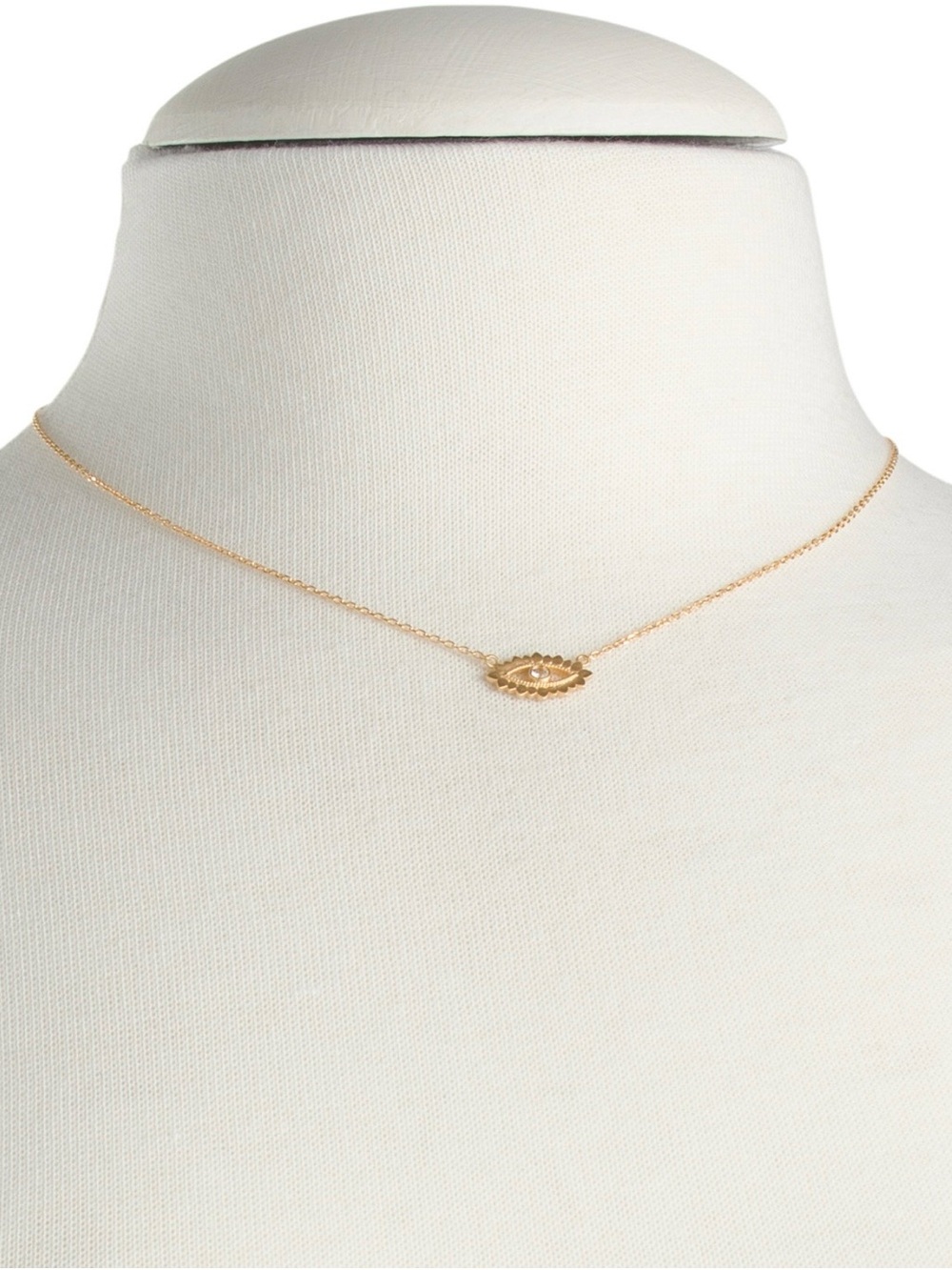 Satya Jewelry Gold Eye Pendant Necklace with WHITE TOPAZ 🧿NWT🧿 - Picture 9 of 10